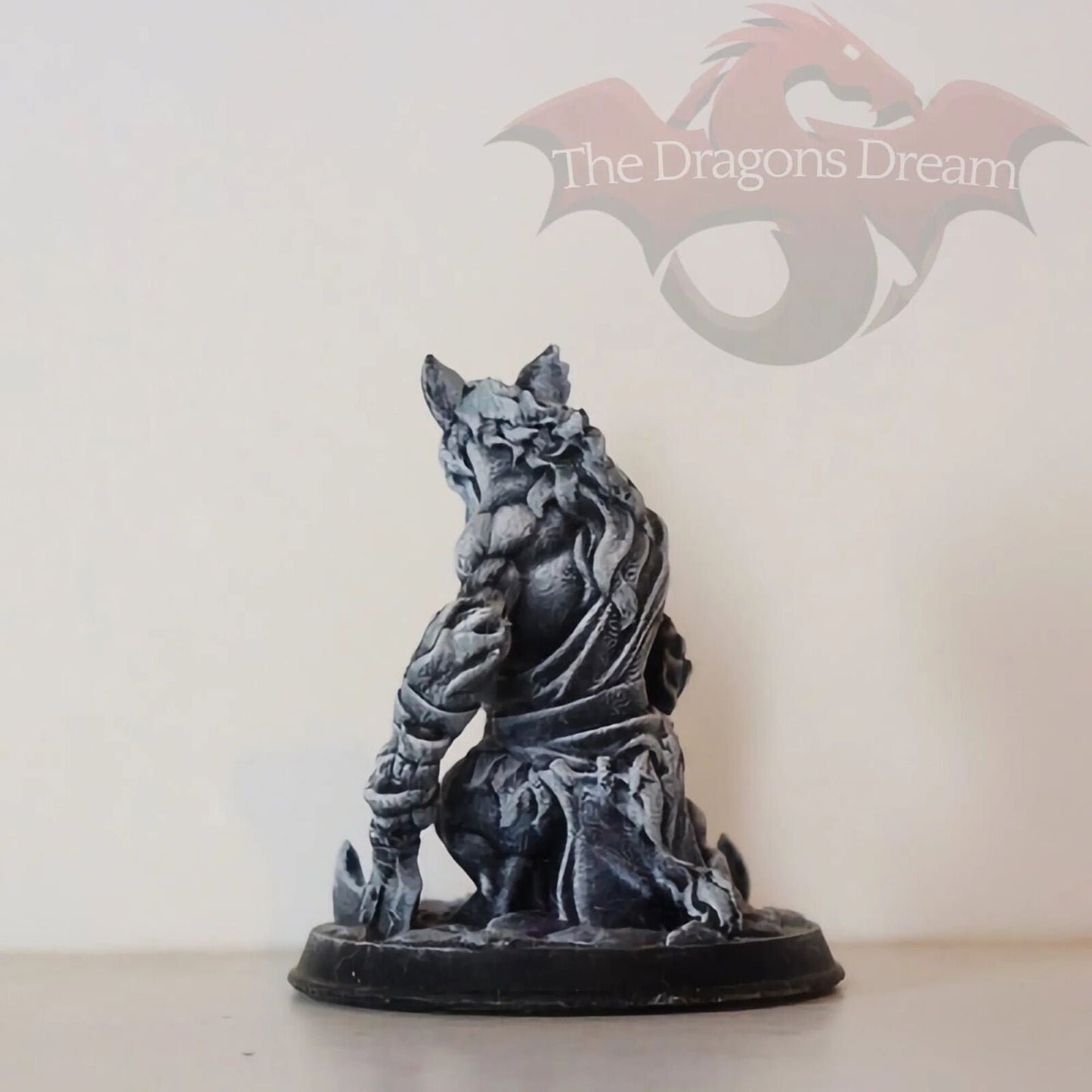 Hyena man with an axe