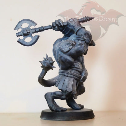 Lizardman with a double-sided axe