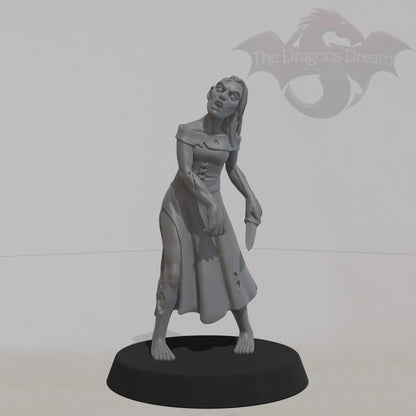 Female Zombie with knife