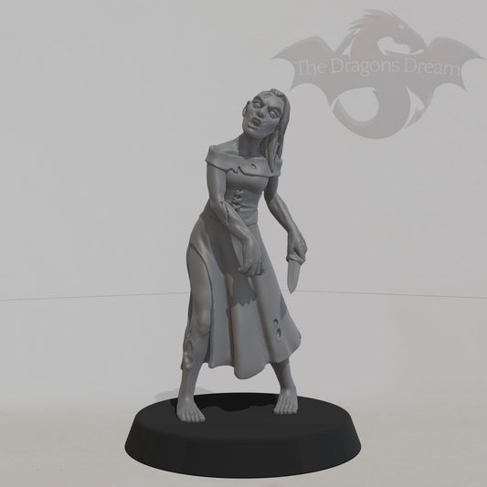 Female Zombie with knife