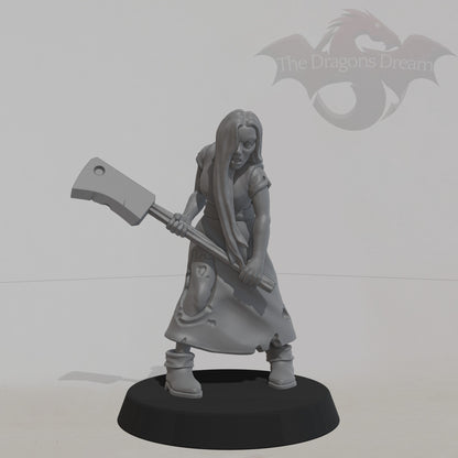 Female Zombie with cleaver